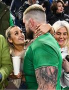 2 February 2024; Andrew Porter of Ireland with his wife Elaine after his side's victory in the Guinness Six Nations Rugby Championship match between France and Ireland at the Stade Velodrome in Marseille, France. Photo by Harry Murphy/Sportsfile