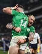2 February 2024; Calvin Nash of Ireland celebrates with teammate Andrew Porter after scoring his side's third try during the Guinness Six Nations Rugby Championship match between France and Ireland at the Stade Velodrome in Marseille, France. Photo by Harry Murphy/Sportsfile