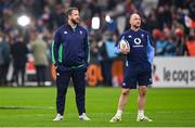 2 February 2024; Ireland head coach Andy Farrell, left, and Ireland assistant coach Mike Catt before the Guinness Six Nations Rugby Championship match between France and Ireland at the Stade Velodrome in Marseille, France. Photo by Ramsey Cardy/Sportsfile