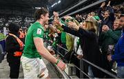 2 February 2024; Ryan Baird of Ireland with his mum Siobhan after the Guinness Six Nations Rugby Championship match between France and Ireland at the Stade Velodrome in Marseille, France. Photo by Ramsey Cardy/Sportsfile