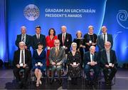 2 February 2024; GAA President Award winners with Uachtarán Chumann Lúthchleas Gael Larry McCarthy during the Gradaim an Uachtaráin at Croke Park in Dublin. Photo by Stephen McCarthy/Sportsfile