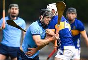 3 February 2024; Seán Currie of Dublin attempts to get past Craig Morgan of Tipperary during the Allianz Hurling League Division 1 Group B match between Dublin and Tipperary at Parnell Park in Dublin. Photo by Tyler Miller/Sportsfile