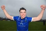 3 February 2024; Zac Keller of Nenagh CBS celebrates after the TUS Dr Harty Cup final match between Nenagh CBS, of Nenagh and Ardscoil Ris, of Limerick at Cusack Park in Ennis. Photo by John Sheridan/Sportsfile