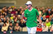 3 February 2024; Osgar Ó hOisín of Ireland celebrates winning a point against Sebastian Ofner of Austria during their singles match on day one of the Davis Cup World Group I Play-off 1st Round match between Ireland and Austria at UL Sport Arena in Limerick. Photo by Brendan Moran/Sportsfile