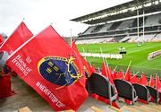 3 February 2024; A Munster rugby flag is seen before the international rugby friendly match between Munster and Crusaders at SuperValu Páirc Uí Chaoimh in Cork. Photo by Sam Barnes/Sportsfile
