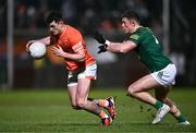 3 February 2024; Conor O'Neill of Armagh in action against Michael Murphy of Meath during the Allianz Football League Division 2 match between Armagh and Meath at BOX-IT Athletic Grounds in Armagh. Photo by Ben McShane/Sportsfile