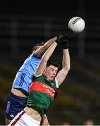 3 February 2024; Bob Tuohy of Mayo in action against Sean MacMahon of Dublin during the Allianz Football League Division 1 match between Mayo and Dublin at Hastings Insurance MacHale Park in Castlebar, Mayo. Photo by Stephen McCarthy/Sportsfile