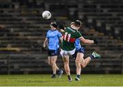 3 February 2024; Fergal Boland of Mayo kicks his side's winning point during the Allianz Football League Division 1 match between Mayo and Dublin at Hastings Insurance MacHale Park in Castlebar, Mayo. Photo by Stephen McCarthy/Sportsfile