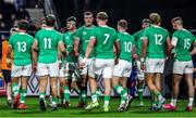 3 February 2024; Ireland players react after condeding a try during the U20 Six Nations Rugby Championship match between France and Ireland at Stade Maurice David in Aix-en-Provence, France. Photo by Johnny Fidelin/Sportsfile