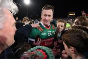 3 February 2024; Cillian O'Connor of Mayo with supporters after the Allianz Football League Division 1 match between Mayo and Dublin at Hastings Insurance MacHale Park in Castlebar, Mayo. Photo by Stephen McCarthy/Sportsfile