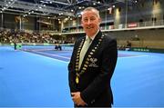 3 February 2024; Tennis Ireland president John Ryan poses for a portrait during day one of the Davis Cup World Group I Play-off 1st Round match between Ireland and Austria at UL Sport Arena in Limerick. Photo by Brendan Moran/Sportsfile