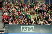 3 February 2024; Supporters during day one of the Davis Cup World Group I Play-off 1st Round match between Ireland and Austria at UL Sport Arena in Limerick. Photo by Brendan Moran/Sportsfile