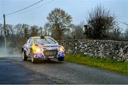 4 February 2024; Josh Moffett and Andy Hayes in their Citroen C3 Rally 3 during day two of the Corrib Oil Galway International Rally during Round 1 of the Irish Tarmac Rally Championship in Monivea, Galway. Photo by Philip Fitzpatrick/Sportsfile