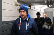 4 February 2024; Monaghan manager Vinnie Corey makes his way to the pitch before the Allianz Football League Division 1 match between Monaghan and Kerry at St Tiernach's Park in Clones, Monaghan. Photo by Sam Barnes/Sportsfile