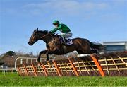 04 February 2024; Brucio, with J J Slevin up, on their way to winning the Irish Stallion Farms EBF Paddy Mullins Mares Handicap Hurdle during day two of the Dublin Racing Festival at Leopardstown Racecourse in Dublin. Photo by David Fitzgerald/Sportsfile
