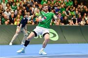 4 February 2024; David O'Hare of Ireland in action against Alexander Erler and Lucas Miedler of Austria during his doubles match on day two of the Davis Cup World Group I Play-off 1st Round match between Ireland and Austria at UL Sport Arena in Limerick. Photo by Brendan Moran/Sportsfile