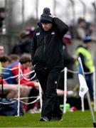 4 February 2024; Cork manager John Cleary reacts during the Allianz Football League Division 2 match between Louth and Cork at DEFY Páirc Mhuire in Ardee, Louth. Photo by Ben McShane/Sportsfile