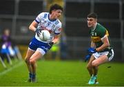 4 February 2024; Gary Mohan of Monaghan in action against Seán O'Shea of Kerry during the Allianz Football League Division 1 match between Monaghan and Kerry at St Tiernach's Park in Clones, Monaghan. Photo by Sam Barnes/Sportsfile