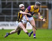 4 February 2024; Jack O'Connor of Wexford in action against Jordan Molloy of Kilkenny during the Allianz Hurling League Division 1 Group A match between Kilkenny and Wexford at UPMC Nowlan Park in Kilkenny. Photo by Piaras Ó Mídheach/Sportsfile