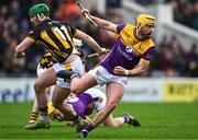 4 February 2024; Conor Hearne of Wexford gets away from Eoin Cody of Kilkenny during the Allianz Hurling League Division 1 Group A match between Kilkenny and Wexford at UPMC Nowlan Park in Kilkenny. Photo by Piaras Ó Mídheach/Sportsfile
