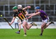 4 February 2024; Martin Keoghan of Kilkenny in action against Charlie McGuckin of Wexford during the Allianz Hurling League Division 1 Group A match between Kilkenny and Wexford at UPMC Nowlan Park in Kilkenny. Photo by Piaras Ó Mídheach/Sportsfile