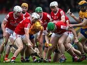 4 February 2024; Cormac O'Brien wins possession for Cork during the Allianz Hurling League Division 1 Group A match between Clare and Cork at Cusack Park in Ennis, Clare. Photo by Ray McManus/Sportsfile
