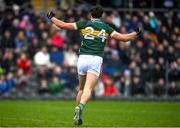 4 February 2024; David Clifford of Kerry celebrates after scoring his side's second goal during the Allianz Football League Division 1 match between Monaghan and Kerry at St Tiernach's Park in Clones, Monaghan. Photo by Sam Barnes/Sportsfile