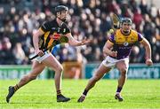 4 February 2024; Pádraic Moylan of Kilkenny in action against Lee Chin of Wexford during the Allianz Hurling League Division 1 Group A match between Kilkenny and Wexford at UPMC Nowlan Park in Kilkenny. Photo by Piaras Ó Mídheach/Sportsfile