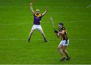 4 February 2024; Billy Drennan of Kilkenny takes a late second half free that dropped short during the Allianz Hurling League Division 1 Group A match between Kilkenny and Wexford at UPMC Nowlan Park in Kilkenny. Photo by John Sheridan/Sportsfile