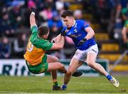4 February 2024; Dara McVeety of Cavan and Dáire O'Baoill of Donegal tussle off the ball during the Allianz Football League Division 2 match between Cavan and Donegal at Kingspan Breffni in Cavan. Photo by Stephen McCarthy/Sportsfile