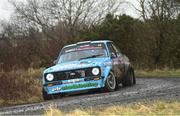 4 February 2024; Frank Kelly and Lauren Kelly in their Ford Escort Mk2 during day two of the Corrib Oil Galway International Rally during Round 1 of the Irish Tarmac Rally Championship in Monivea, Galway. Photo by Philip Fitzpatrick/Sportsfile