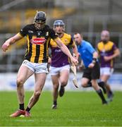 4 February 2024; Kevin Blanchfield of Kilkenny kicks the sliotar during the Allianz Hurling League Division 1 Group A match between Kilkenny and Wexford at UPMC Nowlan Park in Kilkenny. Photo by Piaras Ó Mídheach/Sportsfile