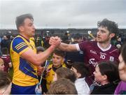 4 February 2024; Enda Smith of Roscommon shakes hands with Kieran Molloy of Galway after the Allianz Football League Division 1 match between Roscommon and Galway at Dr Hyde Park in Roscommon. Photo by Daire Brennan/Sportsfile
