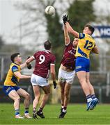 4 February 2024; Paul Conroy of Galway in action against Enda Smith of Roscommon during the Allianz Football League Division 1 match between Roscommon and Galway at Dr Hyde Park in Roscommon. Photo by Daire Brennan/Sportsfile