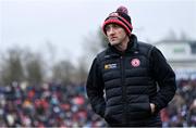 4 February 2024; Tyrone joint-manager Brian Dooher during the Allianz Football League Division 1 match between Derry and Tyrone at Celtic Park in Derry. Photo by Ramsey Cardy/Sportsfile
