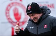 4 February 2024; Derry manager Mickey Harte before the Allianz Football League Division 1 match between Derry and Tyrone at Celtic Park in Derry. Photo by Ramsey Cardy/Sportsfile