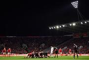 3 February 2024; A general view of a scrum during the international rugby friendly match between Munster and Crusaders at SuperValu Páirc Uí Chaoimh in Cork. Photo by Sam Barnes/Sportsfile