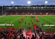 3 February 2024; A general view as the Munster team make their way on to the pitch before the international rugby friendly match between Munster and Crusaders at SuperValu Páirc Uí Chaoimh in Cork. Photo by Sam Barnes/Sportsfile