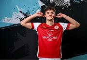 2 February 2024; Alfie Taylor poses for a portrait during a St Patrick's Athletic squad portraits session at Richmond Park in Dublin. Photo by Stephen McCarthy/Sportsfile