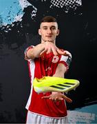 2 February 2024; Mason Melia poses for a portrait during a St Patrick's Athletic squad portraits session at Richmond Park in Dublin. Photo by Stephen McCarthy/Sportsfile