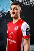 2 February 2024; Mason Melia poses for a portrait during a St Patrick's Athletic squad portraits session at Richmond Park in Dublin. Photo by Stephen McCarthy/Sportsfile