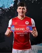 2 February 2024; Joe Redmond poses for a portrait during a St Patrick's Athletic squad portraits session at Richmond Park in Dublin. Photo by Stephen McCarthy/Sportsfile
