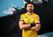 2 February 2024; Goalkeeper Danny Rogers poses for a portrait during a St Patrick's Athletic squad portraits session at Richmond Park in Dublin. Photo by Stephen McCarthy/Sportsfile