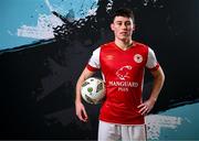 2 February 2024; Kian Leavy poses for a portrait during a St Patrick's Athletic squad portraits session at Richmond Park in Dublin. Photo by Stephen McCarthy/Sportsfile
