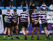 6 February 2024; Terenure College players after their side's victory in the Bank of Ireland Leinster Schools Junior Cup Round 1 match between Newbridge College and Terenure College at Energia Park in Dublin. Photo by Harry Murphy/Sportsfile
