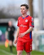 5 February 2024; Fiachra Coffey of Shelbourne during the PTSB Leinster Senior Cup match between Bray Wanderers and Shelbourne at Carlisle Grounds in Bray, Wicklow. Photo by Ben McShane/Sportsfile