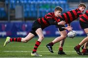 6 February 2024; Richard Hathaway of Kilkenny College during the Bank of Ireland Leinster Schools Junior Cup Round 1 match between Kilkenny College and St Michael's College at Energia Park in Dublin. Photo by Harry Murphy/Sportsfile