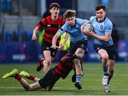 6 February 2024; Matthew McCarthy of St Michaels College makes a break during the Bank of Ireland Leinster Schools Junior Cup Round 1 match between Kilkenny College and St Michael's College at Energia Park in Dublin. Photo by Harry Murphy/Sportsfile
