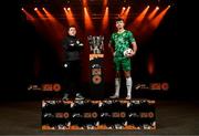 7 February 2024; Kerry FC manager Conor McCarthy, left, and Andy Spain of Kerry FC at the launch of the SSE Airtricity League of Ireland 2024 season held at Vicar Street in Dublin. Photo by Stephen McCarthy/Sportsfile