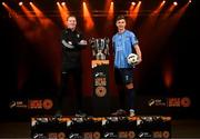 7 February 2024; UCD manager William O'Connor, left, and Ronan Finn of UCD at the launch of the SSE Airtricity League of Ireland 2024 season held at Vicar Street in Dublin. Photo by Stephen McCarthy/Sportsfile